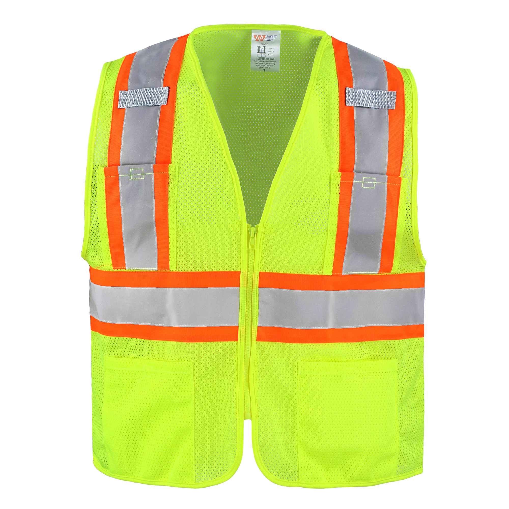 Picture of Safety Brite SB-42Z Class 2 Multi-Pocket Two Tone Mesh Vest